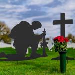 DoubleFill Memorial Day Decorations Patriotic Soldiers Yard Sign with Stake 4th of July Decorations Independence Day Waterproof Outdoor Patriotic Decor for Garden Patio Pathway Yard Lawn Decor