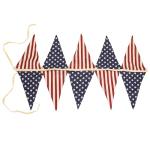 Vintage Stars and Stripes American Flag Bunting Banner, 5 Meter Cotton Garland with 10 Double-Sided USA Pennant Flags, Patriotic Hanging Decoration for 4th of July, Memorial Day, Independence Day
