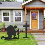 DoubleFill Memorial Day Decorations Patriotic Soldiers Yard Sign with Stake 4th of July Decorations Independence Day Waterproof Outdoor Patriotic Decor for Garden Patio Pathway Yard Lawn Decor