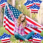 10 Pieces 18 Inches American Flag Star Foil Balloons, Patriotic Red, White, and Blue Mylar Star Shaped Balloons for 4th of July, Independence Day, Memorial Day, and National Holidays Party Decorations