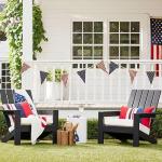 Vintage Stars and Stripes American Flag Bunting Banner, 5 Meter Cotton Garland with 10 Double-Sided USA Pennant Flags, Patriotic Hanging Decoration for 4th of July, Memorial Day, Independence Day