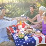 COCHIE 6 Inch Labor Day Decorations Wooden Stars Set, Vintage 3D Star Memorial Day Tiered Tray Decor, 4th of July Red White Blue Patriotic Decoration for Home Table Desk Door Shelf (Flag Retro)
