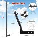 Truck Flag Pole with Hitch Holder – 6FT Heavy Duty Flagpole Kit for 2" Tow Hitch, Dual Angle Mount, Windproof Sleeve for Trucks, Jeep,Trailer – for Tailgating,Parades,Off-Road Flag Display