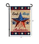 Patriotic God Bless America 4th of July Garden Flag 12 x 18 Inch Vertical Double Sided Blue Red Star Independence Day Memorial Day Yard Outside Décor