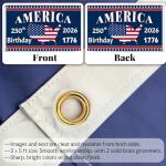 America 250th Anniversary Flag, 3 Ply Year American Anniversary Flag- Double Sided, 3x5 Ft, 250 Years Birthday Patriotic Decor for Outdoor, Front Door, Porch, Wall (A2)