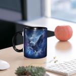 Yrebyou Eagle USA Flag Coffee Mug Novelty Ceramic Coffee Cup with Handle Gifts for Women and Men Microwave Safe for Home or Office 11oz