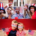 AmoraKiva 8pc 4th of July Glasses with Red White and Blue Star Style for Independence Labor Day American USA Flag Sunglasses Eyewear for Party Props accessories decorations