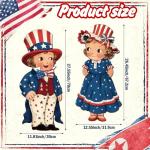 Shellwei 2 Pcs 4th of July Hanging Sign Wooden Patriotic Front Door Decorations Memorial Day Hanging Decorations for Independence Day 250th Anniversary Home Front Porch Wall Indoor Outdoor Door Hanger