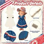 Shellwei 2 Pcs 4th of July Hanging Sign Wooden Patriotic Front Door Decorations Memorial Day Hanging Decorations for Independence Day 250th Anniversary Home Front Porch Wall Indoor Outdoor Door Hanger