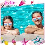 2 Pair Heart Sunglasses for Women Men, Patriotic Rimless heart Shaped Sunglasses USA Red White Blue Accessories for Memorial Day 4th of July Beach Pool Birthday Party Favor (Red White Blue-Heart)