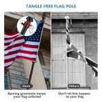 Barcetine American Flag Poles for Outside House - 6ft Tangle Free Flag Pole for House with Holder Bracket,Residential Flagpole Kit for Outdoor Porch Garage - Black