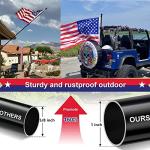 Barcetine American Flag Poles for Outside House - 6ft Tangle Free Flag Pole for House with Holder Bracket,Residential Flagpole Kit for Outdoor Porch Garage - Black