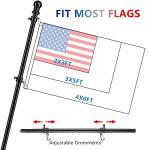 Barcetine American Flag Poles for Outside House - 6ft Tangle Free Flag Pole for House with Holder Bracket,Residential Flagpole Kit for Outdoor Porch Garage - Black