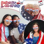 2 Pair Heart Sunglasses for Women Men, Patriotic Rimless heart Shaped Sunglasses USA Red White Blue Accessories for Memorial Day 4th of July Beach Pool Birthday Party Favor (Red White Blue-Heart)