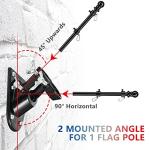 Barcetine American Flag Poles for Outside House - 6ft Tangle Free Flag Pole for House with Holder Bracket,Residential Flagpole Kit for Outdoor Porch Garage - Black