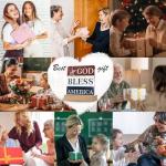 Christian 4th of July Patriotic Decorations Gifts for Independence Day Decor, God Bless America Farmhouse Desk Table Decor Acrylic Plaque with Wooden Stand, Memorial Day Red White and Blue Art Decor