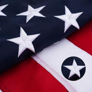 American Flag Heavy Duty Outdoor - All-Weather US Flag with Embroidered Stars, Sewn Stripes & Brass Grommets for High Wind, UV Fade Resistant (3x5FT)