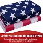 American Flag Heavy Duty Outdoor - All-Weather US Flag with Embroidered Stars, Sewn Stripes & Brass Grommets for High Wind, UV Fade Resistant (3x5FT)