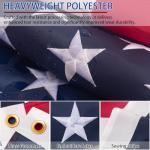 American Flag Heavy Duty Outdoor - All-Weather US Flag with Embroidered Stars, Sewn Stripes & Brass Grommets for High Wind, UV Fade Resistant (3x5FT)