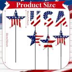 Pickmesh 6 Pcs 12" H Patriotic Metal Yard Sign Patriotic Garden Stake 250th Anniversary Star USA Flag American Yard Sign for Memorial Day Outdoor Decor 4th of July Independence Day Decoration