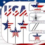 Pickmesh 6 Pcs 12" H Patriotic Metal Yard Sign Patriotic Garden Stake 250th Anniversary Star USA Flag American Yard Sign for Memorial Day Outdoor Decor 4th of July Independence Day Decoration