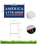 NENOWOND 250th Anniversary Yard Sign with H Stakes – America 1776–2026 Patriotic 250th Birthday Decorations for Lawn, Garden, Yard & Parade (2 Pack)