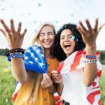 Moon Boat 144PCS 4th/Fourth of July Accessories Party Favors: Patriotic Silicone Rubber Bracelets Bulk USA Flag Wristbands American Memorial Day Decorations Gifts Supplies