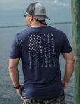 Nine Line Pledge Patriotic Triblend T-Shirt - Navy