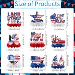 Refavor Memorial Day Decorations for Office, 9PCS Patriotic American 250th Honeycomb Centerpieces Party Decorations, 4th of July Red White and Blue Home Table Decor