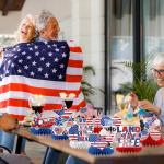 Refavor Memorial Day Decorations for Office, 9PCS Patriotic American 250th Honeycomb Centerpieces Party Decorations, 4th of July Red White and Blue Home Table Decor