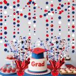 FUBININA 6 Pack 4th of July Table Centerpiece Decoration Metallic Foil Spray Star Burst Patriotic Decoration Independence Day Labor Day Veteran Day Memorial Day Party Supplies, Red White and Blue