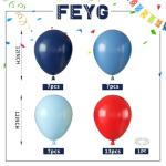 Red and Blue Balloons,12 Inch Navy Blue Macaron Blue and Dark Blue with Matte Red Balloons,for Birthday Wedding Baby Shower Theme Party Decorations