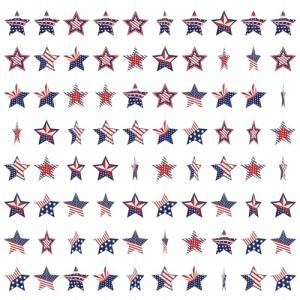 10 Pack Patriotic Memorial Day & 4th of July Decorations - Red White and Blue Star Banner Flags, American Flag Bunting for Independence Day Party Supply