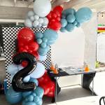 Red and Blue Balloons,12 Inch Navy Blue Macaron Blue and Dark Blue with Matte Red Balloons,for Birthday Wedding Baby Shower Theme Party Decorations