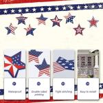 10 Pack Patriotic Memorial Day & 4th of July Decorations - Red White and Blue Star Banner Flags, American Flag Bunting for Independence Day Party Supply