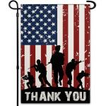 Memorial Day Garden Flag for Outside 12x18 Inch Patriotic 4th of July American Soldier Thank You Garden Flag Outdoor Indoor House Yard Sign Decorations