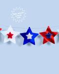 xo, Fetti Red, White + Blue Star Banner | 5.5 Ft. | 4th of July Garland, USA Decorations, America Party Backdrop, Cowboy Photo Booth Supplies