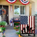 Memorial Day Garden Flag for Outside 12x18 Inch Patriotic 4th of July American Soldier Thank You Garden Flag Outdoor Indoor House Yard Sign Decorations