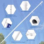 BONWIN White Flagpole Kits, 6 FT Thickened Stainless Steel House Porch Wall Flag Pole Kit for 3x5'/4x6' Flag, 1" Anti-Wrap Spinning Flag Pole Ring Clips & 180° Adjustable Multi-Position Bracket Holder