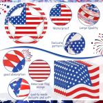Sunnychicc 400 Pcs American Flag Patriotic Party Supplies Labor Day Disposable Paper Plates Napkins and Cups Veterans Election Tableware for Independence 4th of July Memorial Day(Novelty)