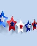 xo, Fetti Red, White + Blue Star Banner | 5.5 Ft. | 4th of July Garland, USA Decorations, America Party Backdrop, Cowboy Photo Booth Supplies