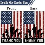 Memorial Day Garden Flag for Outside 12x18 Inch Patriotic 4th of July American Soldier Thank You Garden Flag Outdoor Indoor House Yard Sign Decorations
