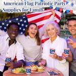 Sunnychicc 400 Pcs American Flag Patriotic Party Supplies Labor Day Disposable Paper Plates Napkins and Cups Veterans Election Tableware for Independence 4th of July Memorial Day(Novelty)