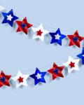 xo, Fetti Red, White + Blue Star Banner | 5.5 Ft. | 4th of July Garland, USA Decorations, America Party Backdrop, Cowboy Photo Booth Supplies