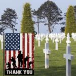 Memorial Day Garden Flag for Outside 12x18 Inch Patriotic 4th of July American Soldier Thank You Garden Flag Outdoor Indoor House Yard Sign Decorations