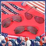 Mepase 12 Pack Mens Women American Flag Sunglasses Veterans USA Flag Glasses for Memorial Veteran Day Patriotic Party(Black Frame)