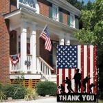 Memorial Day Garden Flag for Outside 12x18 Inch Patriotic 4th of July American Soldier Thank You Garden Flag Outdoor Indoor House Yard Sign Decorations