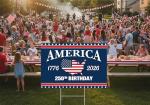 250th Anniversary Yard Sign America 250 Years of Freedom 1776–2026 Patriotic 250th Birthday Decor 18"x12" Double Sided Corrugated Plastic Outdoor Weatherproof Signs With H Stake
