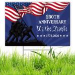 250th Anniversary Yard Sign America 250 Years of Freedom 1776–2026 Patriotic 250th Birthday Decor Double Sided Corrugated Plastic Outdoor Weatherproof Signs With H Stake 18"x12"