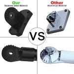 evertoco Heavy Duty T304 Stainless Steel Flag Pole Kit – 6FT Thickened Black Flagpole with 180° Adjustable Bracket & Aluminum Alloy Rings, Windproof & Rustproof for Residential/Commercial Use